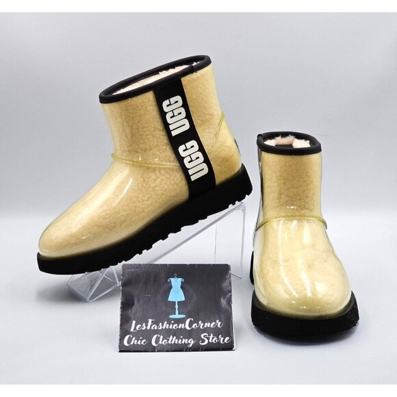 UGG Shoes - UGG Women's Natural/Black Rubber Classic Galaxy Bling Mini Boot Size 6 2940